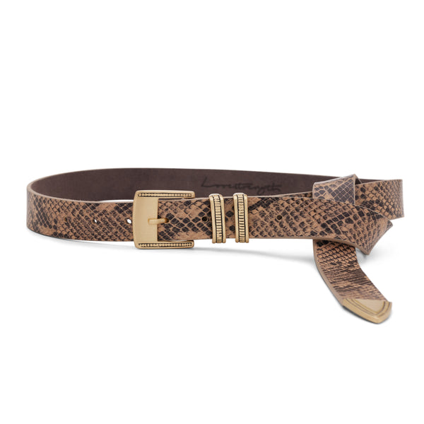Brinley Leather Belt, Snake Skin