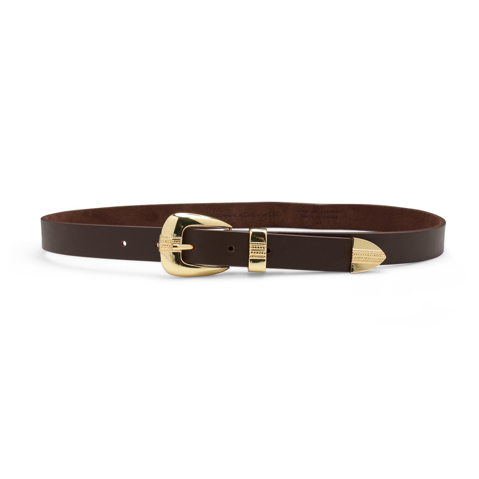 Lovestrength Classic Sage Belt in Black leather gold True Religion Men Belt TR302845 Sage II Enamel filled  main image 2