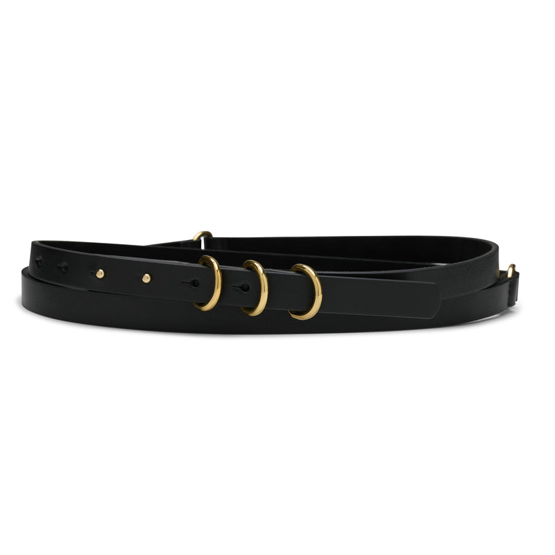 Huxley Waist Belt, Black with Gold
