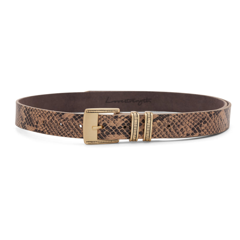 Brinley Leather Belt, Snake Skin
